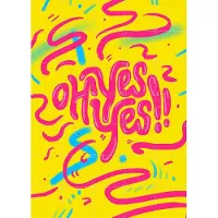 IXXI Oh Yes Oh Yes, Pop-art by Tadej - 100 x 140 cm - Grote wanddecoratie en posters - Grafisch Ontwerp, Illustraties, Kleurrijk, Speels, Typografie
