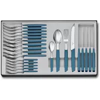 Victorinox Bestekset Swiss Modern - 24-delig - Pastel Blauw - RVS/PP
