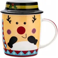 Altom Design Keramiek Mok met Rendier & Deksel - 400ml