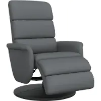 vidaXL Fauteuil verstelbaar met voetensteun kunstleer grijs
