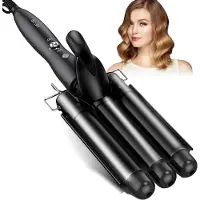 Aura Wafeltang Haar 25mm - Golvenkrultang - Wave Krultang - Golvenkrultang - Instelbare Temperatuur- Waver -Beach Waves - Krultang - voor Lang en Kort Haar - Zwart - 15cm x 15cm x 15cm;