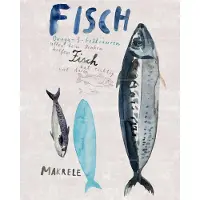 IXXI Fisch, Signorinah - 80 x 100 cm - Grote wanddecoratie en posters - Illustraties, Aquarel, Eetkamer, Woonkamer, Keuken, Vissen, Zeeleven, Eten &