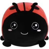 I-Total - Kussen Lieveheersbeestje- Zwart-Rood -kinderkussen - kussen Kinderkamer - Fun kussens - Sierkussen- zacht kinderkussen - pluche kinderkussen