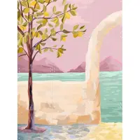 IXXI Lemon Tree, Goed Blauw - 60 x 80 cm - Gratis ophangtool - Grote wanddecoratie en posters - Abstract, Illustraties, Impressionisme, Olieverf