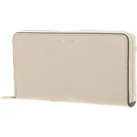BOSS Leren portemonnee Numah Ziparound Wallet Light Beige