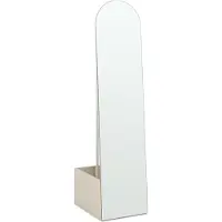En.casa Staande garderobespiegel Kuonta met kledingrek 165x40x51 cm havermout []