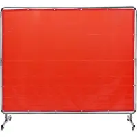 Vevor Lasgordijn 1,8 x 2,4 m Vlamvertragend vinyl lasscherm met 4 zwenkwielen en 6-niveau UV-bescherming Lasdeken Lasbescherming Rood