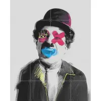 IXXI Silly Charlie, Pop-art by Tadej - 80 x 100 cm - Grote wanddecoratie en posters - Illustraties, Kleurrijk, Pop art, Digitale Kunst, Cartoonesk