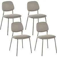 Beliani RILEY - Set van 4 eetkamerstoelen - Taupe - Polyester