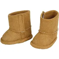 Heless poppenlaarsjes suede bruin 30-34 cm klittenbandsluiting.