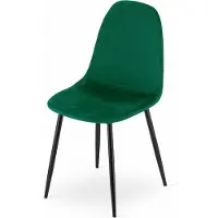 Leobert COMO Stoel - Donkergroen, Velvet Bekleding, Zwarte Metalen Poten, Tijdloos Ontwerp en Ergonomisch Comfort voor Woonkamer, Keuken, Slaapkamer en Kantoor, Max. 120 kg