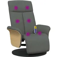 vidaXL Massagestoel verstelbaar met voetensteun stof donkergrijs
