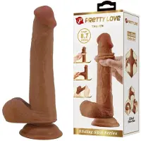 Pretty Love - Tallen - Sliding Skin Realistische Dildo 22cm - Bruin
