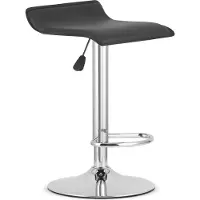Leobert Barkruk FORT - Zwart Kunstleer, Chroom Basis, Modern Design, Hoogte Verstelbaar, 360° Draaibaar, Max. 120 kg