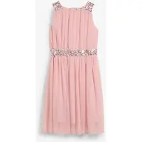 Bonprix Chiffon meisjes jurk met paillettenband maat 152