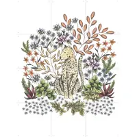 IXXI Safari Leopard, Cecilia Battaini - 60 x 80 cm - Gratis ophangtool - Grote wanddecoratie en posters - Kleurrijk, Fantasierijk, Illustraties