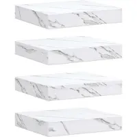 vidaXL Wandplank Muurmontage 4 st Wit Marmer 23 x 23,5 x 3,8 cm
