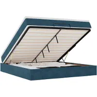 vidaXL Ottoman bed met matras 180x200 cm fluweel donkerblauw
