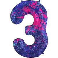 Folat - Folieballon Cijfer 3 Paint Splash - 86 cm