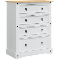 vidaXL Opbergkisten Corona Wit 92 x 48 x 114 cm Massief vurenhout