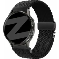 Bandz Gevlochten nylon 'Parachute' bandje geschikt voor Garmin Vivoactive 4s / Vivomove 3s / Venu 4 - 41mm / Venu 3s / Venu 2s / Forerunner 265s / Forerunner 255s - Zwart
