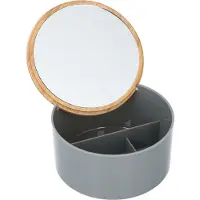 Nobrand Alpina Make-Up Organizer - Sieradendoos - Incl. Spiegel - Ø13x7 cm - Wit