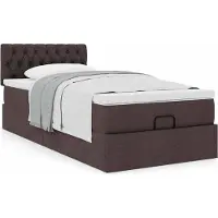 vidaXL Ottoman bed met matras 90x190cm stof donkerbruin