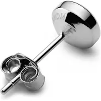 Lucleon 6 mm Oorknop van gerhodineerd 925 sterling zilver