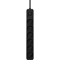 BlueBuilt Multiprise 6 Entrées 3 Mètres Noir