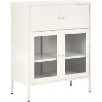 Beliani ESHOLT - Vitrinekast - Lichtbeige - IJzer