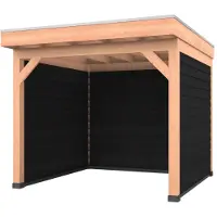Westwood Douglas overkapping, 300 x 300, met zwarte achterwand en twee zijwanden, Comfort Premium
