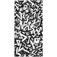 PosterMonkey Poster 80x160 cm - Vormen - Letters - Graffiti - Zwart - Posters - Kamer decoratie - Wanddecoratie woonkamer - Muurdecoratie slaapkamer