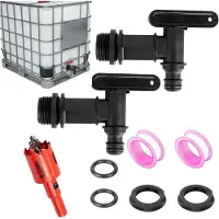 vidaXL Aftapkraan voor regenton - Regenton uitloopkraan kunststof 2 stuks 3/4 inch met afvoerkraan - geschikt voor tuin, watertanks, stortbakken, vaten