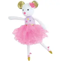Opera Pluche Knuffel muis 40 cm roze/wit