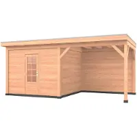 Westwood Douglas overkapping, 600 x 350, met schuur en achterwand, Comfort Plus