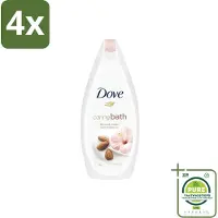 Dove – Badcrème – Caring Bath Almond – 450 ml - Voordeelverpakking - 4 stuks - Badcrème - Badcrème voor huid