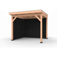 Westwood Douglas overkapping, 300 x 250, met achterwand en zijwand, Comfort Plus Zwart