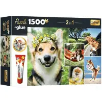 Trefl MEGABOX Puzzel 1500 Stukjes 'Schaddade Hondjes' met Lijm