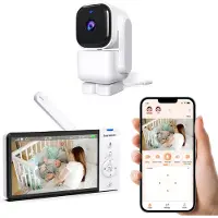 Generic Slimme babyfoon met app | 5'' HD scherm | Pan-Tilt-Zoom camera | Bewegings- en huildetectie | Tweeweg audio | Nachtzicht