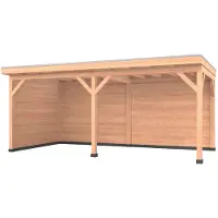 Westwood Douglas overkapping, 600 x 350, met achterwand en zijwand, Comfort Plus
