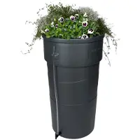 Homesaver Regenton met plantenbak – 230 liter – Antraciet – Kunststof – Met kraan en peilstok