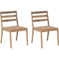 Beliani CHIOGGIA - Tuinstoelen set van 2 - Lichtbruin - Acaciahout