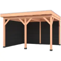 Westwood Douglas overkapping, 400 x 350, met achterwand en zijwand, Comfort Plus Zwart