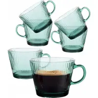 Altom Design Ofelia Glazen Koffiekopjes 410 ml - Set van 6