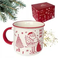 ECarla Keramische Kerstmok KB14 350 ml - Wit/Rood