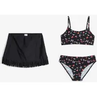 Bonprix Bikini en rokje (3-dlg. set) maat 164/170