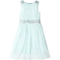 Bonprix Chiffon meisjes jurk met paillettenband maat 146