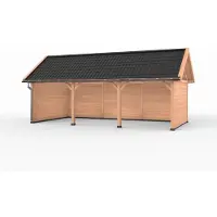 Westwood Douglas overkapping zadeldak, 900 x 400, met achterwand en twee zijwanden, Ruiter Premium