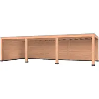 Westwood Douglas overkapping, 900 x 400, met achterwand en zijwand, Modern Plus