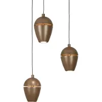 Lumidora Hanglamp 75592 - MANACOR - 3 Lichts - Ingebouwd LED - 15.0 Watt - 1350 Lumen - 2700 Kelvin - Bruin - Metaal